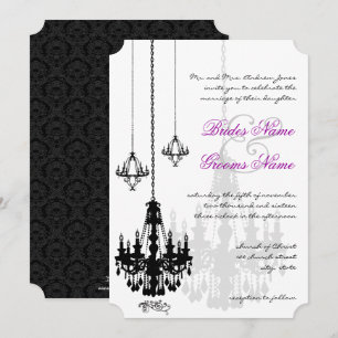 3 Lustres Noirs Invitations de Mariage Ombres