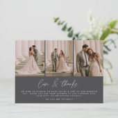3 Mariage de script simple photo Carte de remercie (Debout devant)