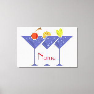 3 Martini Cocktails Thunder_Cove Canvas Afdruk