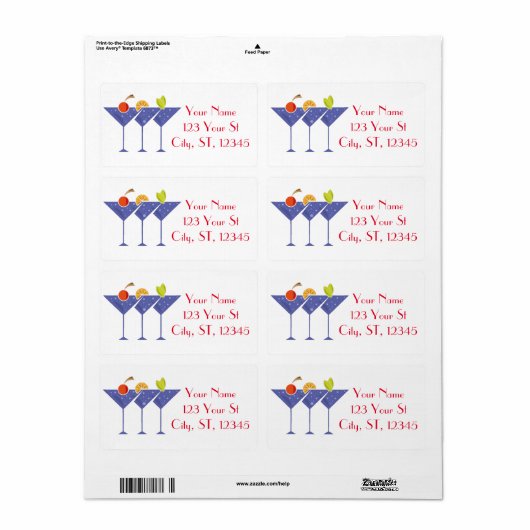 3 Martini Cocktails Thunder_Cove Etiket (Full Sheet)