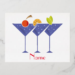 3 Martini Cocktails Thunder_Cove Folie Feestdagen Briefkaart