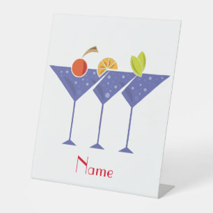 3 Martini Cocktails Thunder_Cove Reclamebord Met Voetstuk