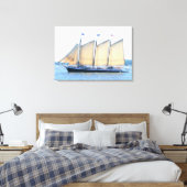 3 masted schoener verpakt canvas afdruk (Insitu (Slaapkamer))