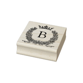 3 maten rubber stempel Monogram Initiaal Letter B
