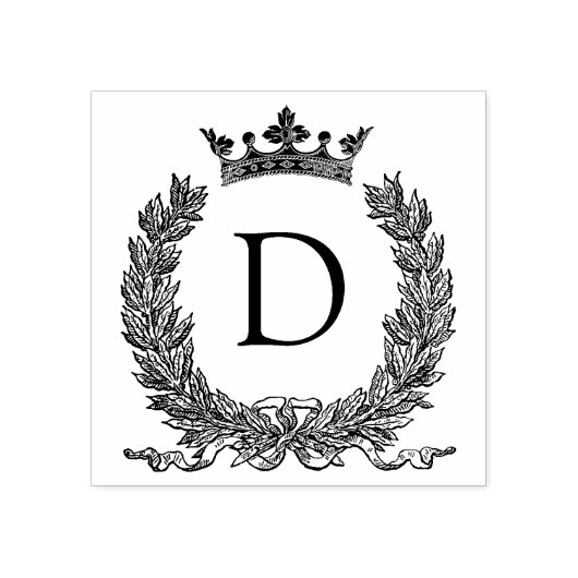 3 maten rubber stempel Monogram Initiaal Letter D (Afrduk)