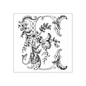 3 maten rubber stempel Monogram Initiaal Letter E (Afrduk)