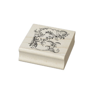 3 maten rubber stempel Monogram Initiaal Letter G