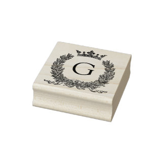 3 maten rubber stempel Monogram Initiaal Letter G