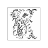 3 maten rubber stempel Monogram Initiaal Letter K (Afrduk)