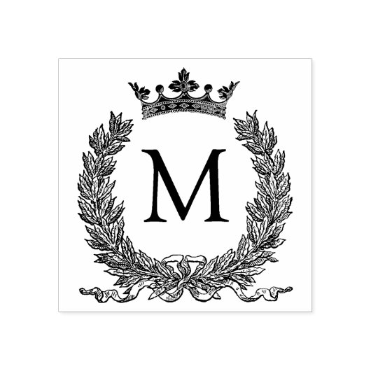 3 maten rubber stempel Monogram Initiaal Letter M (Afrduk)