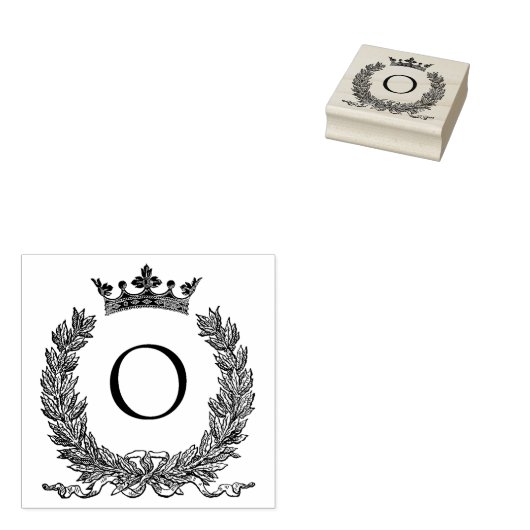 3 maten rubber stempel Monogram Initiaal Letter O (Gestempeld)