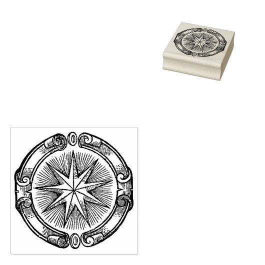 3 maten rubberen stempel antiek Stersymbool (Gestempeld)