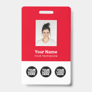 3 Meerdere Logo's Personeelsfoto, Streepjescode, N Badge