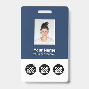 3 Meerdere Logo's Personeelsfoto, Streepjescode, N Badge