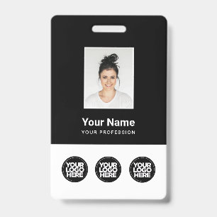 3 Meerdere Logos Werknemer Foto, streepjescode, na Badge