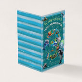 3-Mendous Party Custom Vertical Birthday Invite Visitekaartjes (Buitenkant)