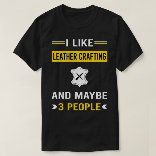 3 Mensen Leer Crafting Craft Leath T-shirt (Design voorkant)