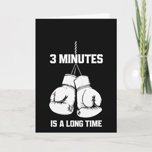3 Minutes Is A Long Time Funny Boxing Kickboxing B Kaart (Voorkant)