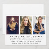 3 Modèle photo Actor Carte Comp Wht (Devant / Derrière)