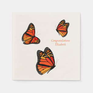 3 Monarch Butterflies aangepaste berichten Servet