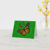 3 Monarch Butterfly Greeting Note and BIG Card Kaart (Gele Bloem)