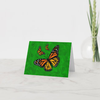 3 Monarch Butterfly Greeting Note and BIG Card Kaart