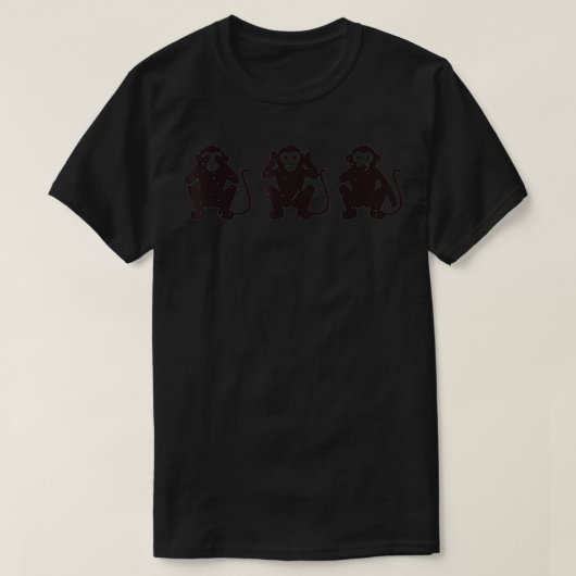 3 Monkeys Three Wise Monkeys See Hear Speak No Evi T-shirt (Design voorkant)