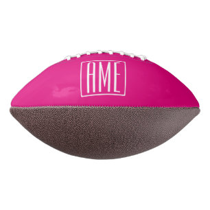 3 Monogram van initialen Wit op Heet Roze American Football