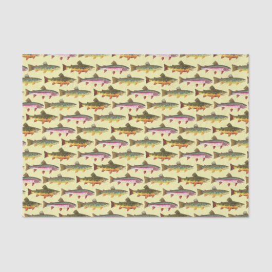 3 Mooie forel - Brook, regenboog, bruin Tissuepapier (Voorkant)