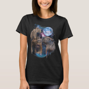 3 Moon Capybara Funny Capibara Rodent Animal Lover T-shirt