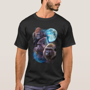 3 Moon Gorilla Funny Zoo Dierenvriend Humor Monkey T-shirt
