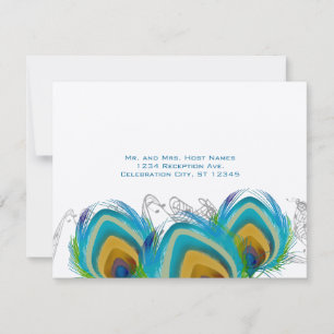 3 Musical Peacock Feathers RSVP Briefkaart