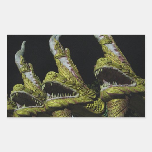 3 Nagas bij nacht Rechthoekige Sticker (Voorkant)