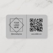 3 namen QR-code Logo | Grijs Modern Klein Visitekaartje (Achterkant)