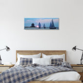 3 navires sur toile enroulée au coucher du soleil  (Insitu(Chambre))
