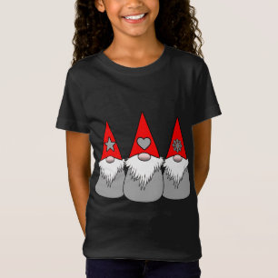 3 Nordic Gnomes Christmas Winter Rood Grijs Petten T-shirt