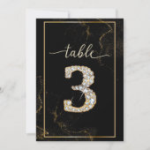 3 Numéros de Table Élégants en Diamant Imprimables (Devant)