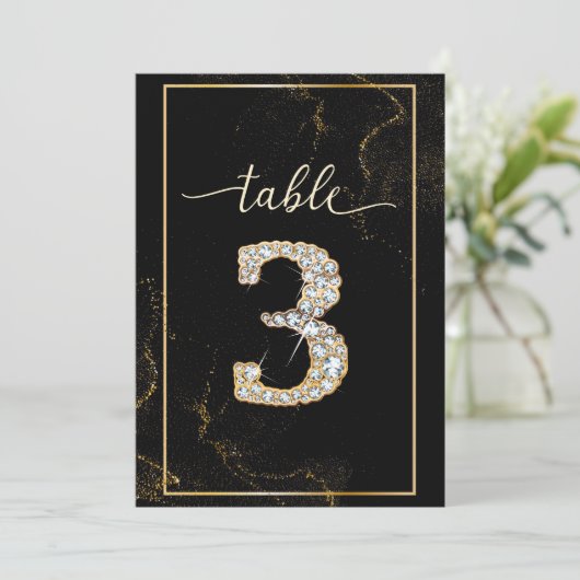 3 Numéros de Table Élégants en Diamant Imprimables (Debout devant)