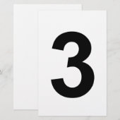 3 - nummer drie briefpapier (Voorkant / Achterkant)