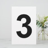 3 - nummer drie briefpapier (Staand voorkant)
