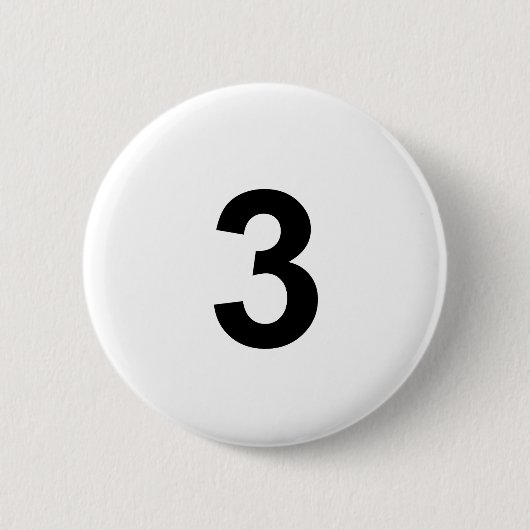 3 - nummer drie ronde button 5,7 cm (Voorkant)