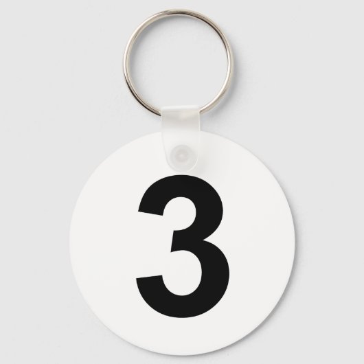 3 - nummer drie sleutelhanger (Voorkant)