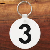 3 - nummer drie sleutelhanger (Voorkant)