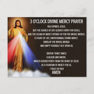 3 O’Clock Divine Mercy Carte de prière
