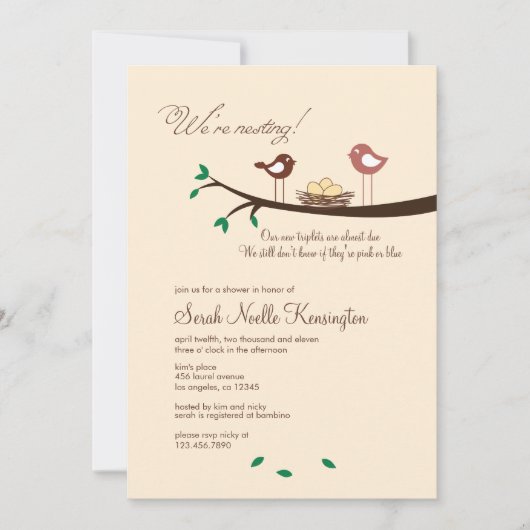 3 Oeufs Jaunes Triplets Baby shower Invitation (Devant)