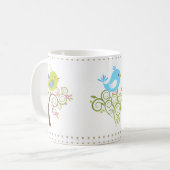 3 oiseaux heureux dans la tasse de saisons (Devant gauche)