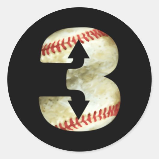 3 Omhoog 3 Omlaag Drie Omlaag Baseball Softball Ronde Sticker (Voorkant)