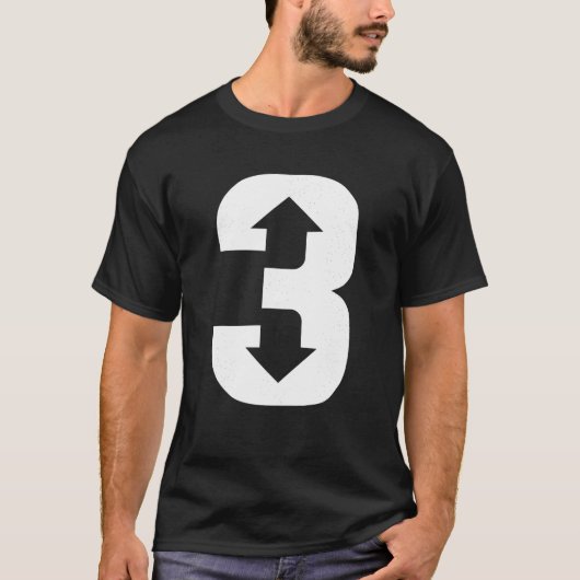 3 omhoog 3 omlaag drie omlaag honkbal t Shirt (Voorkant)