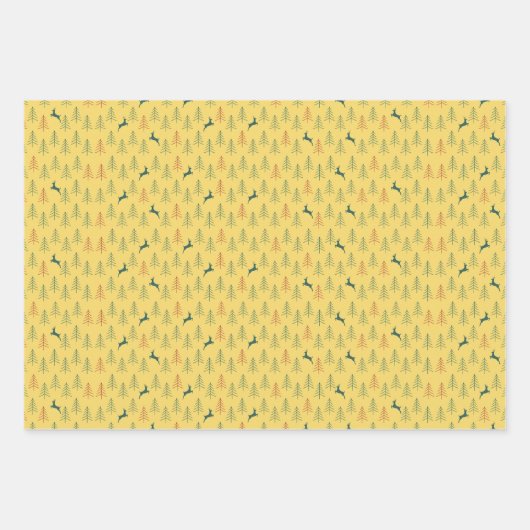 3 ontwerp van kerstinpakpapier - geel s1 inpakpapier vel (Voorkant)
