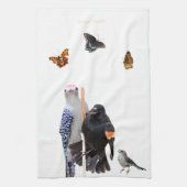 3-oostelijke vogels en 3-botervliegen: theedoek (Verticaal)